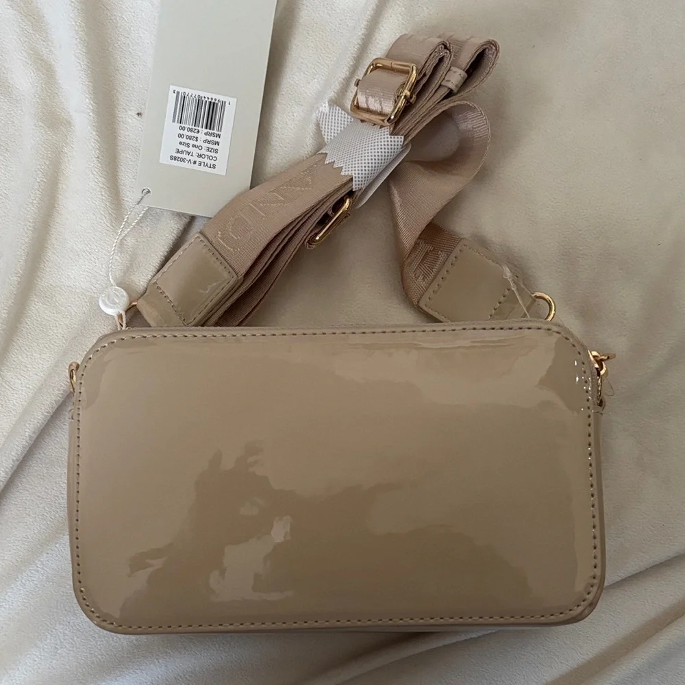 Valentino Orlandi Beige Crossbody Bag with Gold Accents - Picture 4 of 6